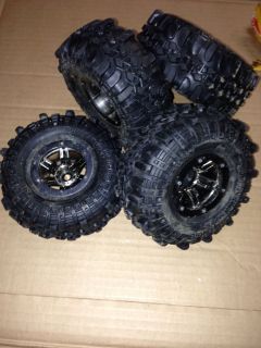 TSL SX 2 2 Axial Rockster Black Chrome Beadlock Wheels Crawler