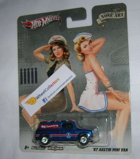 67 Austin Mini Van Pin Up Nose Art Nostalgia D Case Hot Wheels 2012
