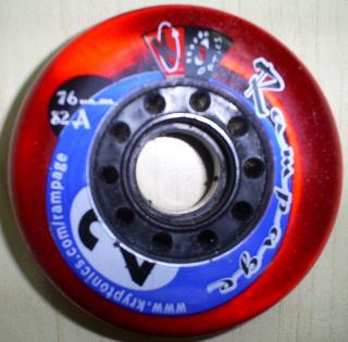 Kryptonics Recreation Inline Skate Wheels Rampage 76mm 82A