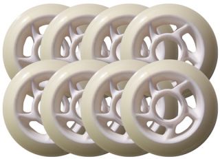 White Racing Inline Skate Wheels 80mm 85A 8 Pack