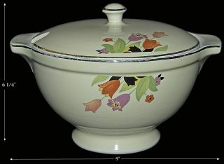 China Crocus Hard to Find Thick Rim Casserole and Lid Scarce