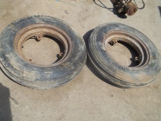 SH W4 Front Tires and Rims 550 16 Tractor Fronts IH Rims 3 Bolt