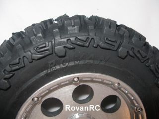 Rovan Truck Knobby Tires on HD Aluminum Rims Fits HPI Baja 5T SC T1000