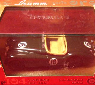 BRUMM LeMans Series Jaguar 1948 HP160 16 Race Car in Show Case Display