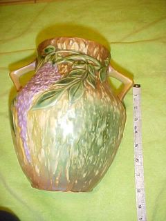 Roseville Pottery Large Wisteria Vase w Original Label 1937
