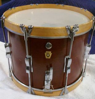 VINTAGE 1966 LUDWIG MARCHING SNARE DRUM WITH KEYSTONE BADGE WOOD RIMS
