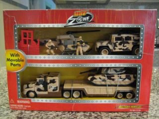 New Hot Zone Military Vehicles Set Toy Trucks Tanks Helicopter