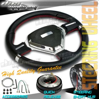3pc Combo Quick Release Hub 320mm T210 Racing JDM Steering Wheel Civic