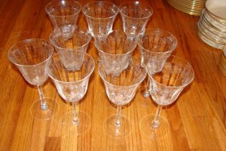 Ten Lenox Crystal Castle Garden 7 5 Wine Water Goblets Beautiful