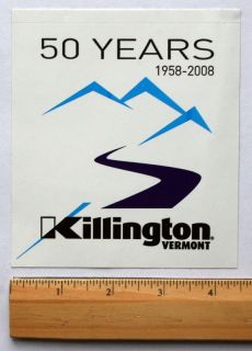 Killington Vermont 50 Year Commemorative Sticker Decal Ski Snowboard