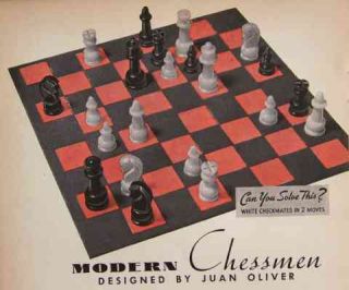 Chessman Pieces How to Plans 1942 Juan Oliver Design