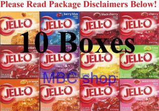 Jell O Gelatin 10 Box Lot Naturally Fat Free Fruit Jello Desserts