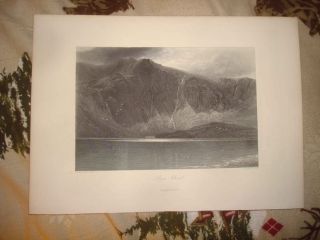 Antique Snowdonia Wales Llyn Idwal Mountain Lake Print