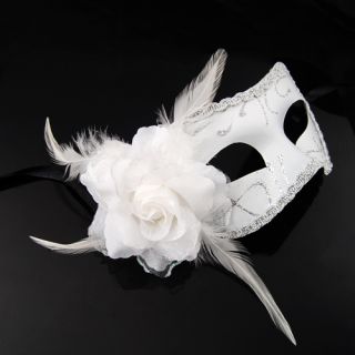 Party Ball Flower Costume Silver Masquerade Mask