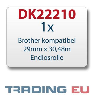Label kompat. zu Brother DK22210 29 mm x 30,48 m endlos