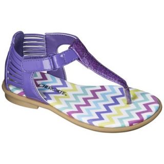 Toddler Girls Cherokee Jingles Thong Sandals   Purple 6