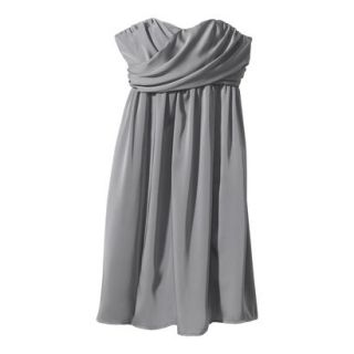 TEVOLIO Womens Plus Size Satin Strapless Dress   Cement Gray   20W