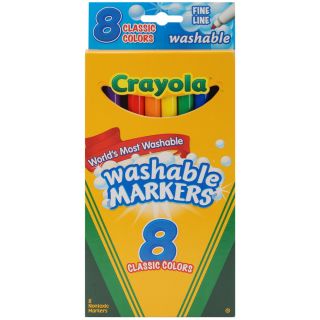 Non-Washable Markers, Fine Point, Classic Colors, 8/Set