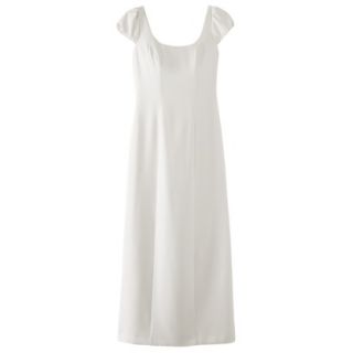 TEVOLIO Womens Soft Satin Cap Sleeve Bridal Gown   Porcelain White   10