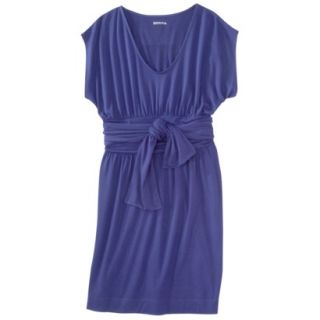 Merona Womens Shirred Dress w/Tie Back   Blue   S