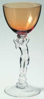 Cambridge Nudes Amber Liquor Cocktail   Stem 3011, Amber Bowl, Sculpted Stem