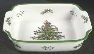 Spode Christmas Tree Green Trim Lasagna, Fine China Dinnerware   Newer Backstamp
