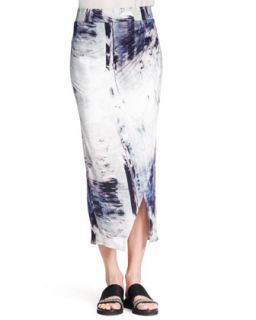 Womens Tidal Printed Asymmetric Skirt   Helmut Lang