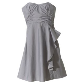 TEVOLIO Womens Plus Size Strapless Taffeta Dress w/Ruffle   Cement Gray   28W