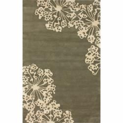 Nuloom Handmade Floral Faux Silk/ Wool Rug (5 X 8) (IvoryStyle: ContemporaryPattern: FloralTip: We recommend the use of a non skid pad to keep the rug in place on smooth surfaces.All rug sizes are approximate. Due to the difference of monitor colors, some