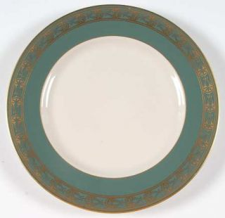 Franciscan Cimarron Luncheon Plate, Fine China Dinnerware   Cream, Green Rim, Go