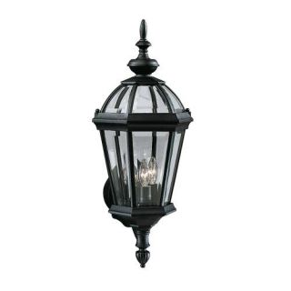 Kichler 9251BK Outdoor Light, Classic (Formal Traditional) Wall 3 Light Fixture Black (Painted)