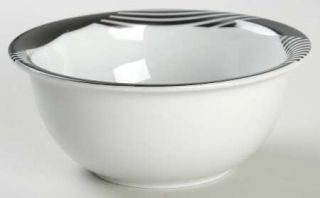 Mikasa Harlequin Black Rim Cereal Bowl, Fine China Dinnerware   Transition Line,