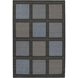 Recife Summit Blue Black Rug (510 X 92) (BlueSecondary colors: BlackPattern: SquaresTip: We recommend the use of a non skid pad to keep the rug in place on smooth surfaces.All rug sizes are approximate. Due to the difference of monitor colors, some rug co