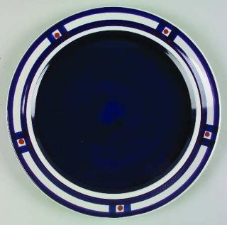 Mikasa Square Dance Blue 12 Chop Plate/Round Platter, Fine China Dinnerware   L