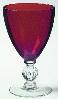 Cambridge Aurora Carmen/Ruby Water Goblet   Stem #1066,  Carmen/Rubybowl,Clear S