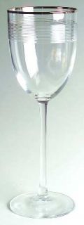 Ralph Lauren Navigator Platinum Water Goblet   Cut Rings, Platinum Trim