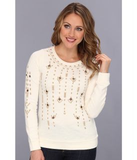 Lucky Brand Grommet Pullover Womens Sweater (White)