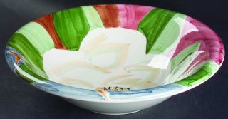Bella Magnolia Coupe Soup Bowl, Fine China Dinnerware   Large White Flower On Re