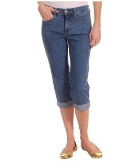NYDJ Alyssia Rhinestone Cuff Crop in Monrovia Womens Jeans (Navy)