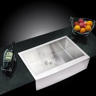 Water Creation Single Bowl Stainless Steel Apron Front Kitchen Sink (33 X 22 Inche) (T 304 Stainless SteelOverall Sink Dimensions: 33 inches wide X 22 inches Back to Front X 10 inches tall Overall Inner Bowl Dimensions: 30.01 inches wide X 17.62 inches Ba