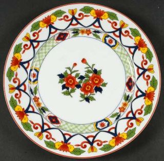 Taitu Ming Dinner Plate, Fine China Dinnerware   Multicolor Floral Border&Center
