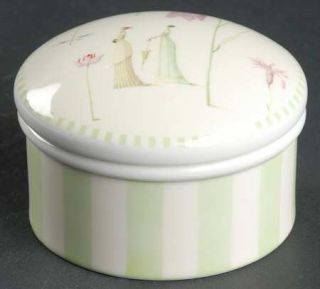 Portmeirion Up The Garden Path Trinket Box with Lid, Fine China Dinnerware   Lad