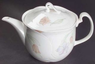 Royal Albert Fantasia Teapot & Lid, Fine China Dinnerware   Horizon, Peach & Blu