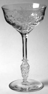 Rock Sharpe Interlaken Champagne/Tall Sherbet   Stem #1018, Floral  Cut,Honeycom