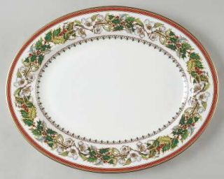 Spode Christmas Rose 15 Oval Serving Platter, Fine China Dinnerware   Bone,Flow