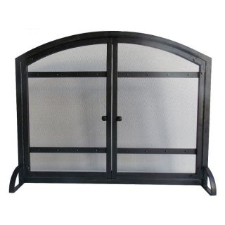 Pleasant Hearth FA338S Harper 1 Panel Fireplace Screen with Doors   Antique