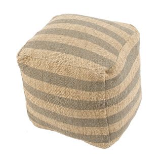Modern Beige/gray Cube Shape Wool (16x16x16) Pouf