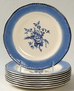 Enoch Wood & Sons Colonial Rose Blue (Set of 8) Accent Salad Plate, Fine China D