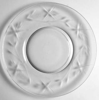 Marion Glass C 365 (Cut Stem) Luncheon Plate   Gray Cut Flowers/Leaves,Optic,Cut