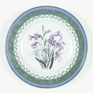 International Smithsonian Botanic Salad Plate, Fine China Dinnerware   Green&Blu